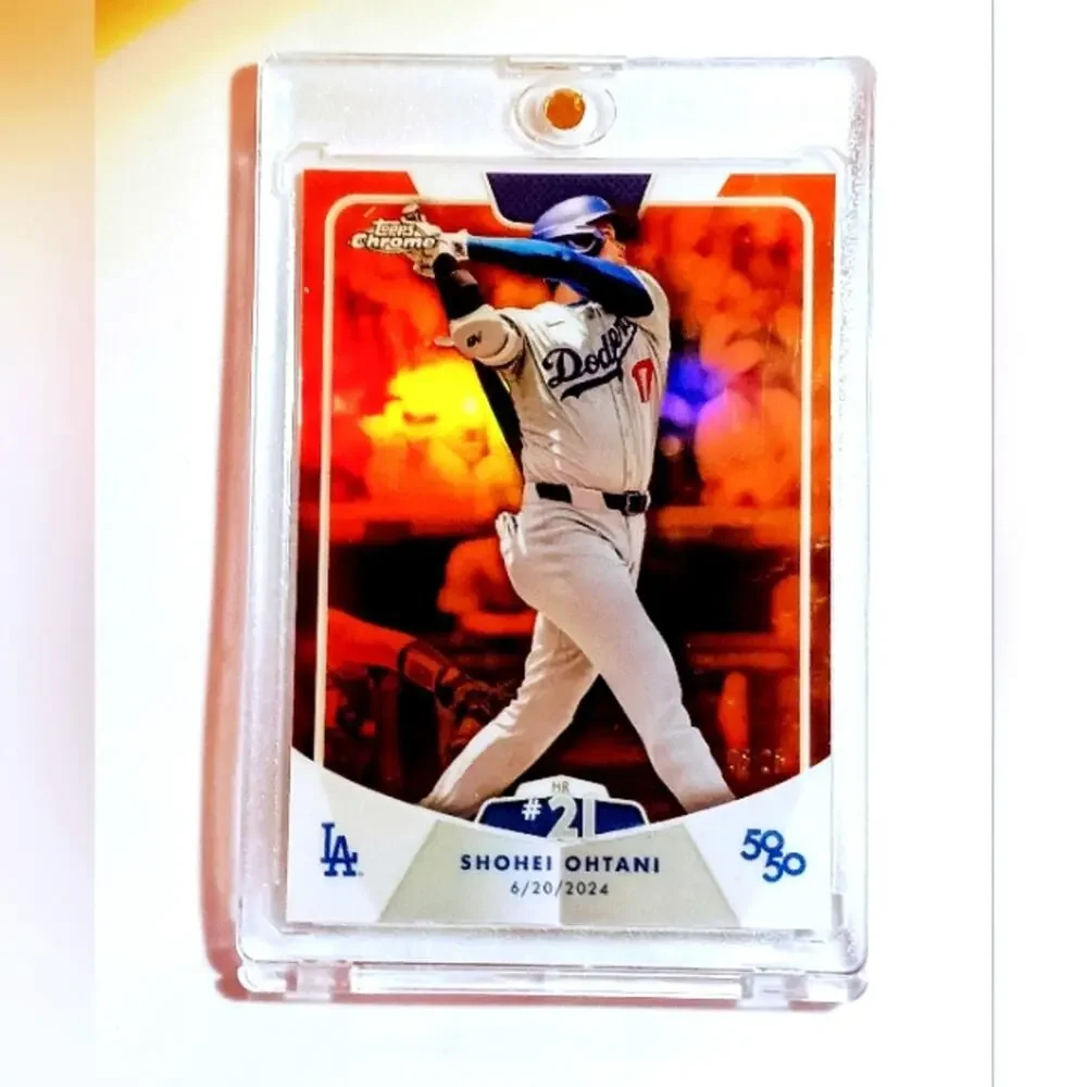 Shohei Ohtani SSP 06/25 Orange Refractor Chrome Card From the 50/50 Set 2024